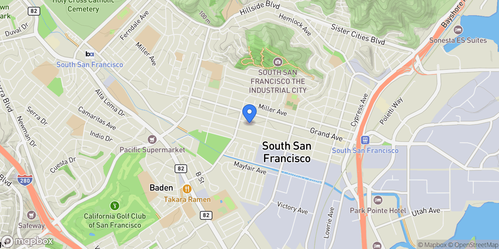 Map showing 645 Baden Avenue , 4, South San Francisco, CA 94080, South San Francisco, California, United States.