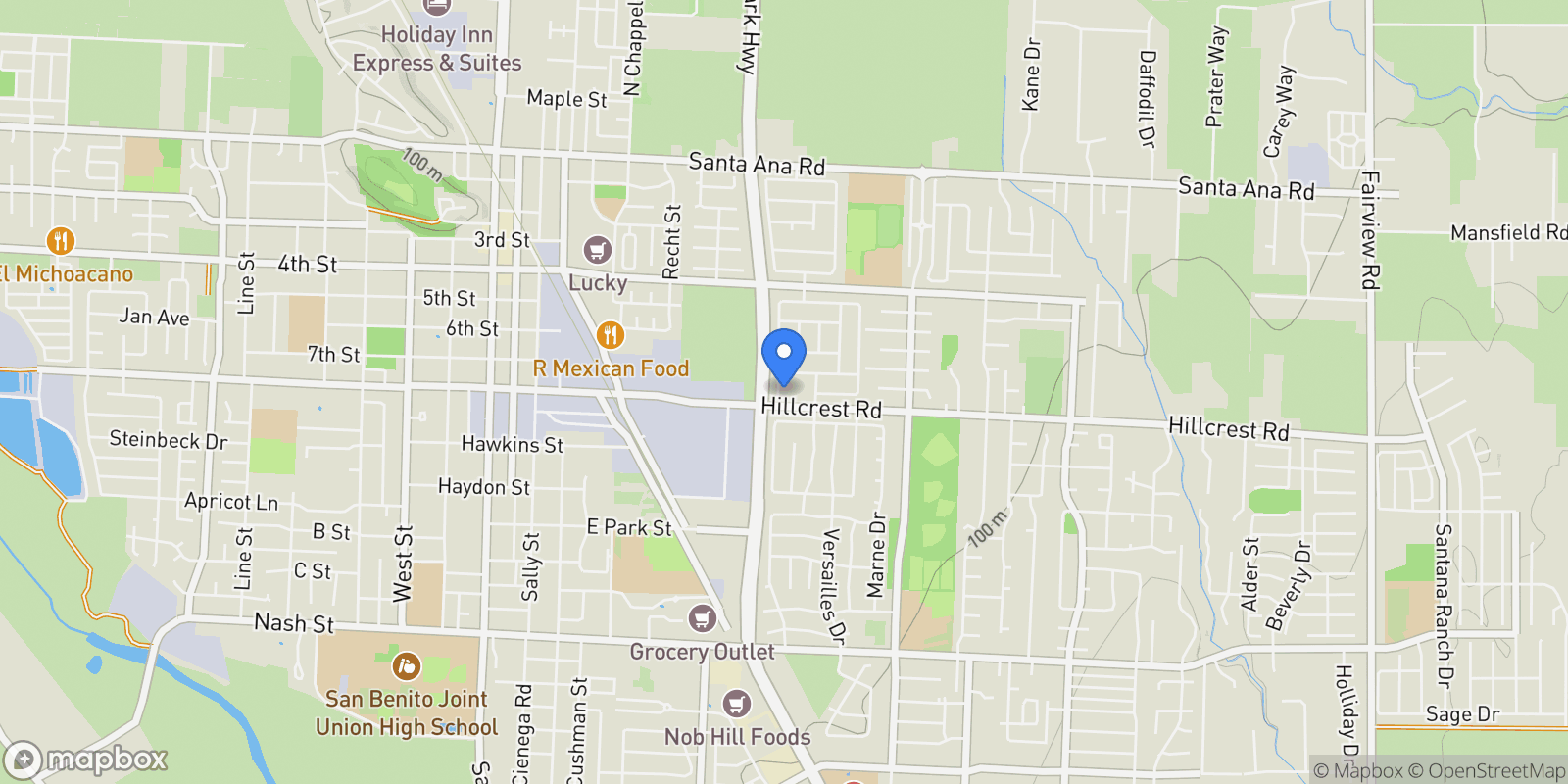 Map showing 755 Alicante Drive, Hollister, CA 95023, Hollister, California, United States.