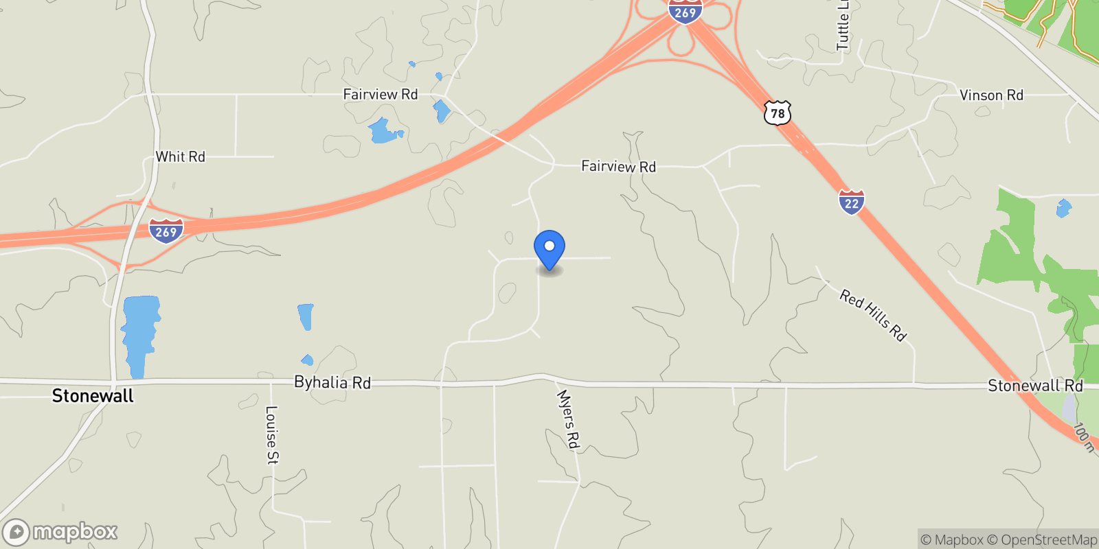 Map showing 326 Fairview Trail, Byhalia, MS 38611, Byhalia, Mississippi, United States.