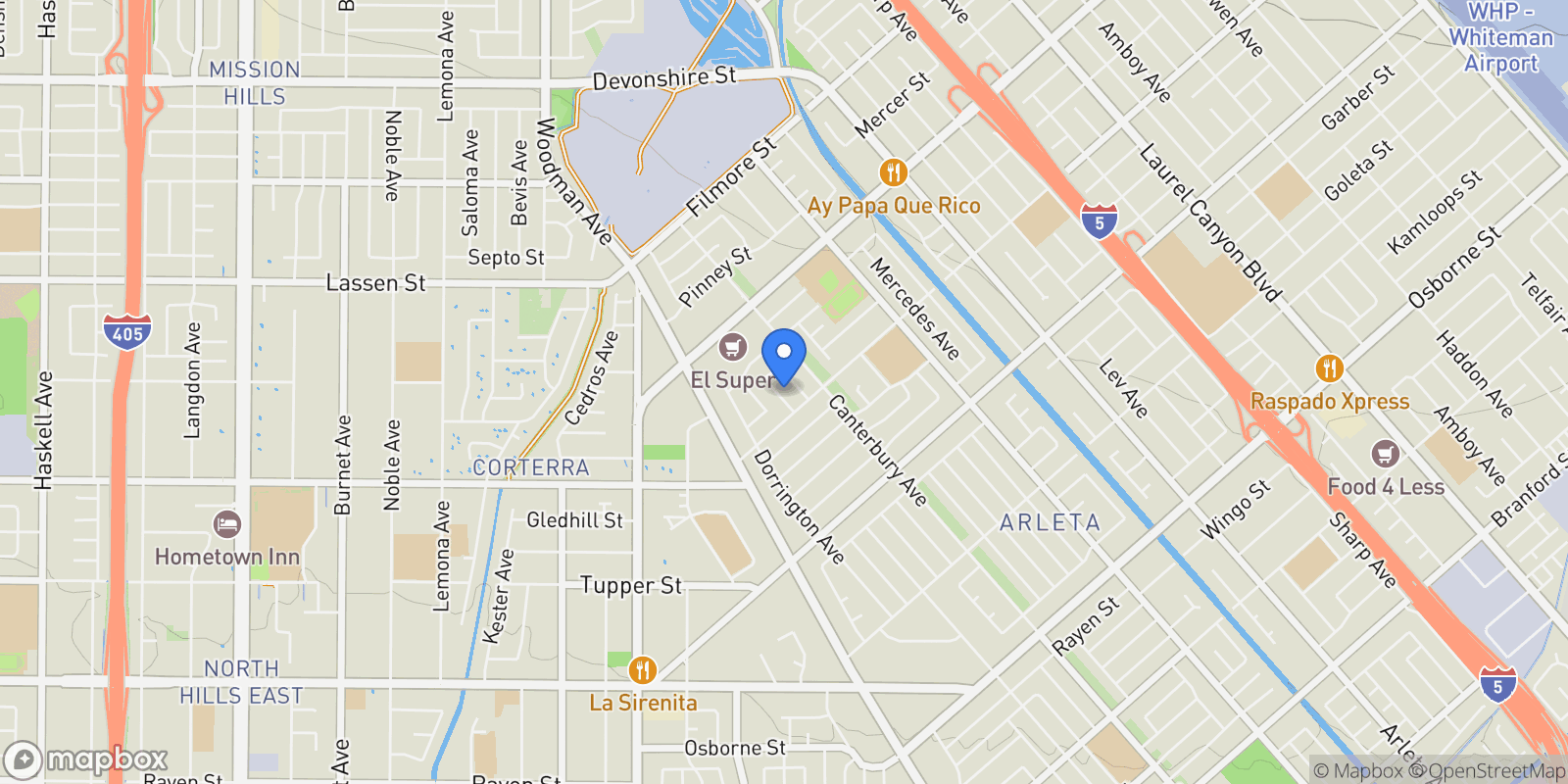 Map showing 9664 Varna, Arleta, CA 91331, Los Angeles, California, United States.
