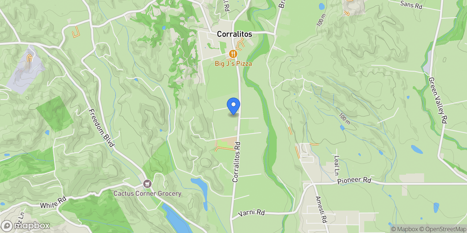 Map showing 389 Corralitos Road, Watsonville, CA 95076, Watsonville, California, United States.