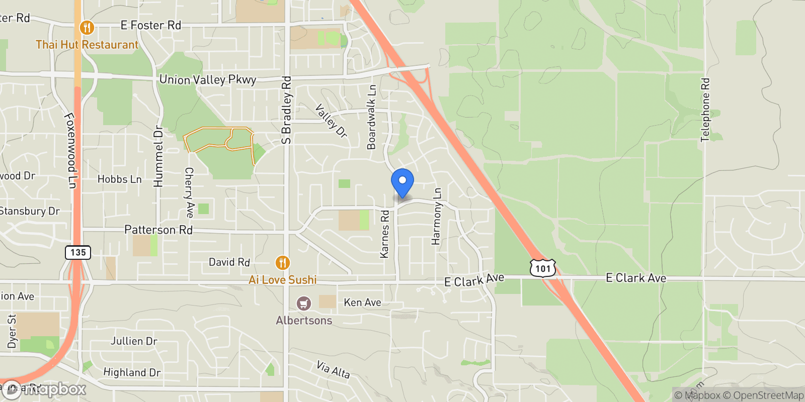 Map showing 1401 Oak Knoll Road , Santa Maria, CA 93455, Santa Maria, California, United States.