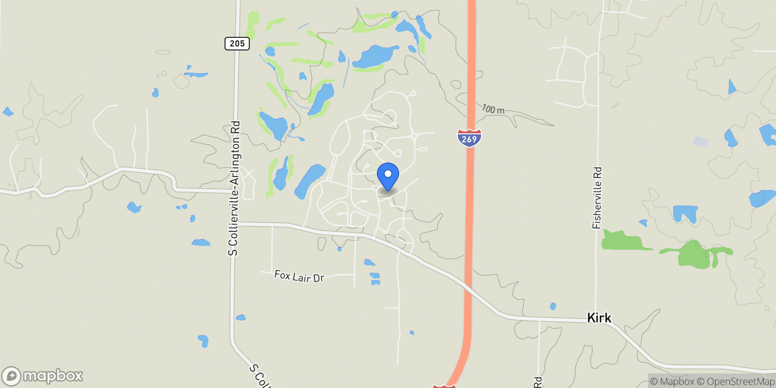 Map showing 12600 MISS CLOUD RD, Unincorporated, TN 38017, Collierville, Tennessee, United States.