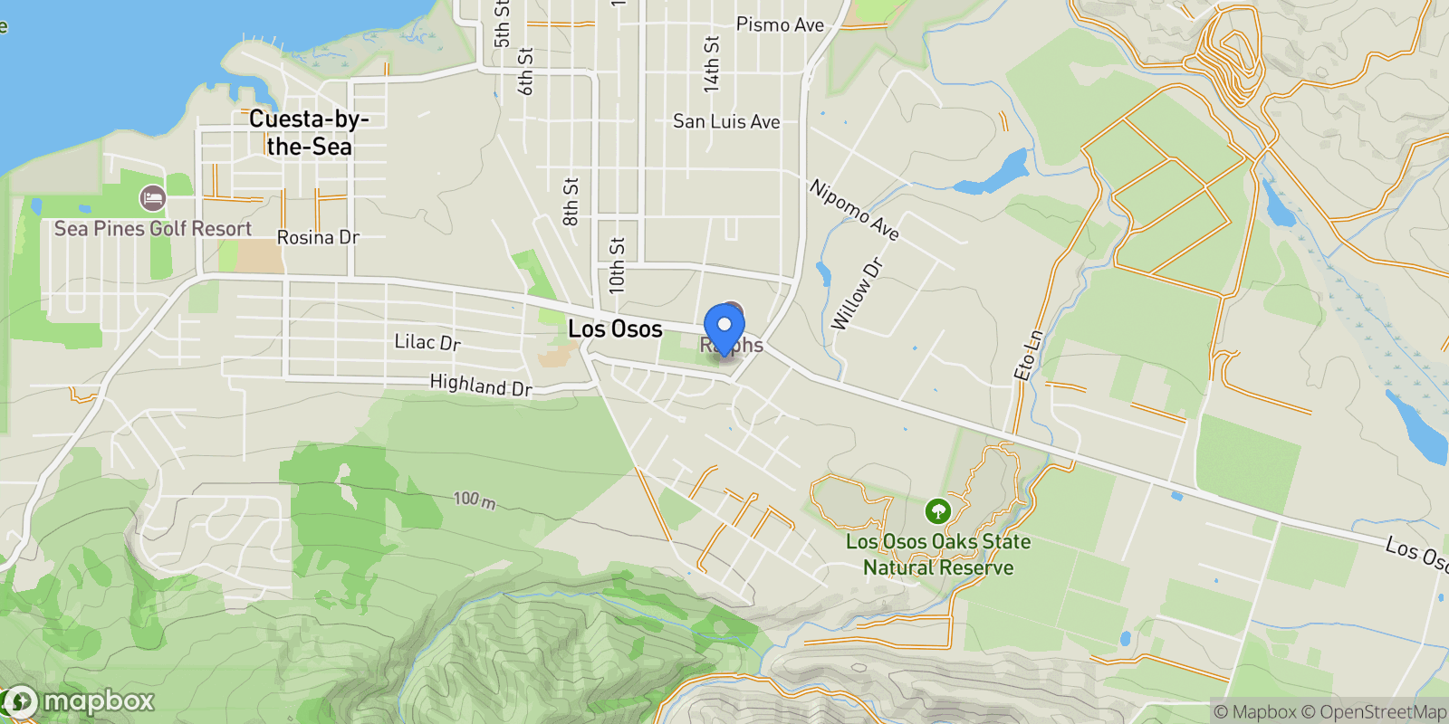 Map showing 1301 Los Osos Valley Road , Baywood-Los Osos, CA 93402, Baywood-Los Osos, California, United States.