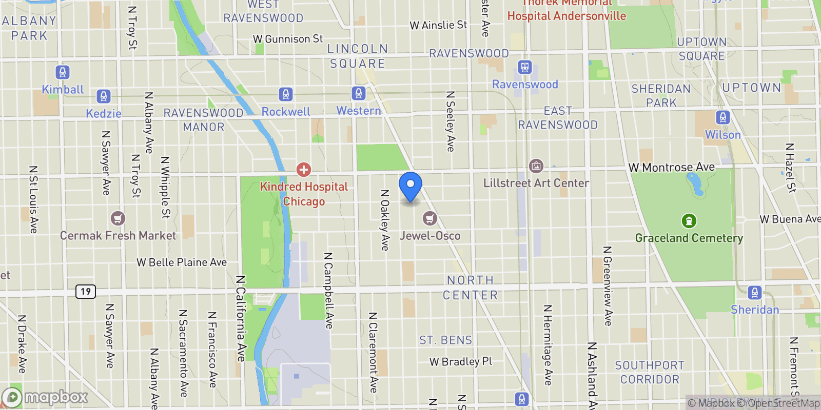 Map showing 2205 W Cullom Avenue, Chicago, IL 60618, Chicago, Illinois, United States.