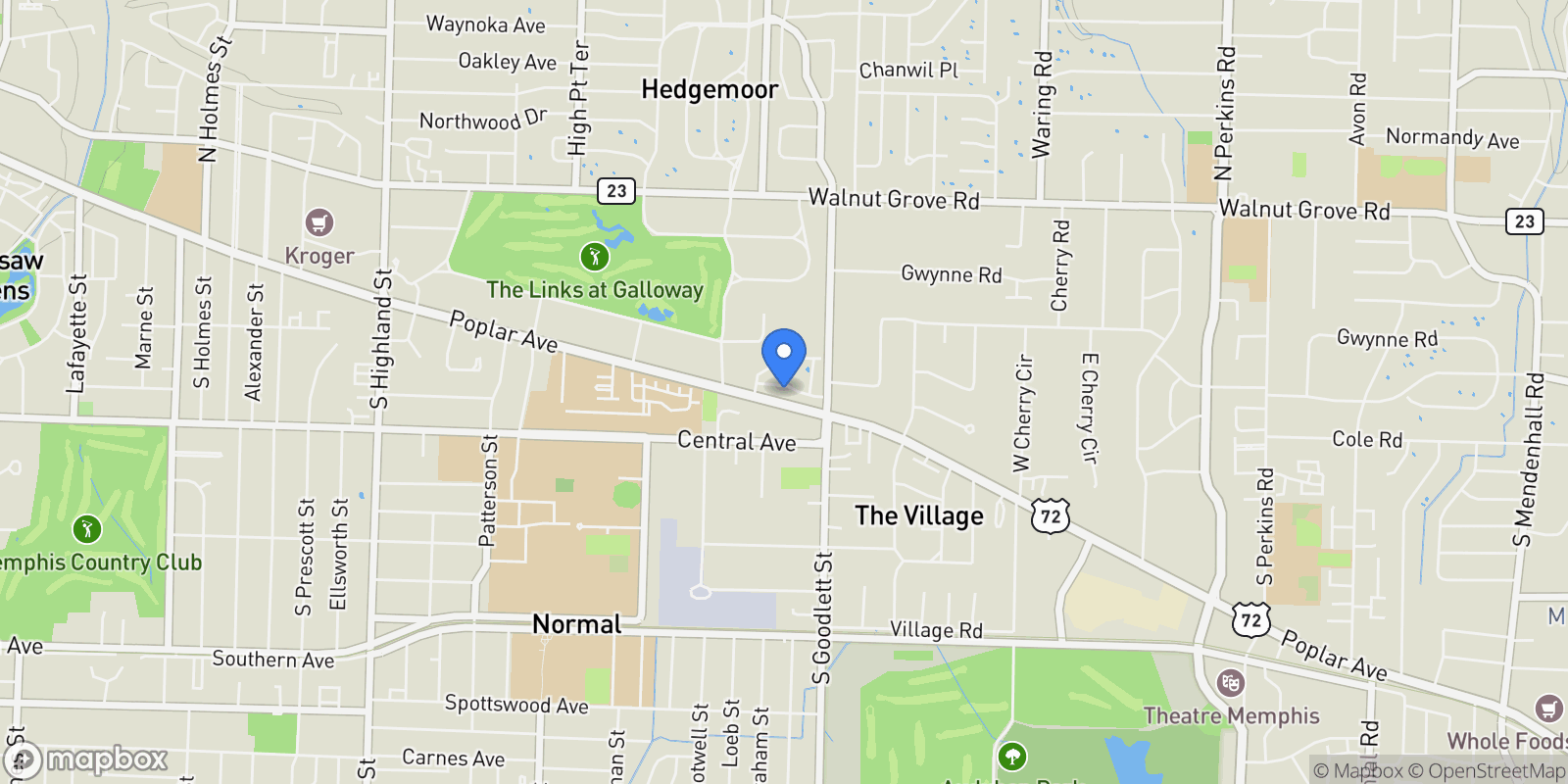 Map showing 4051 BARONNE WAY, Memphis, TN 38117, Memphis, TN, United States.