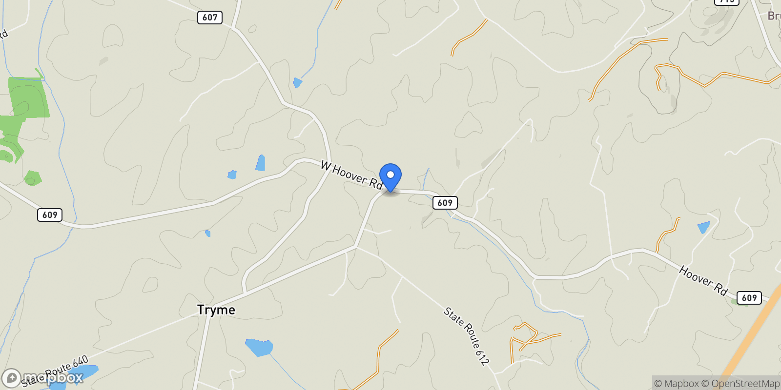 Map showing 7380 W Hoover Road, Reva, VA 22735, Reva, Virginia, United States.