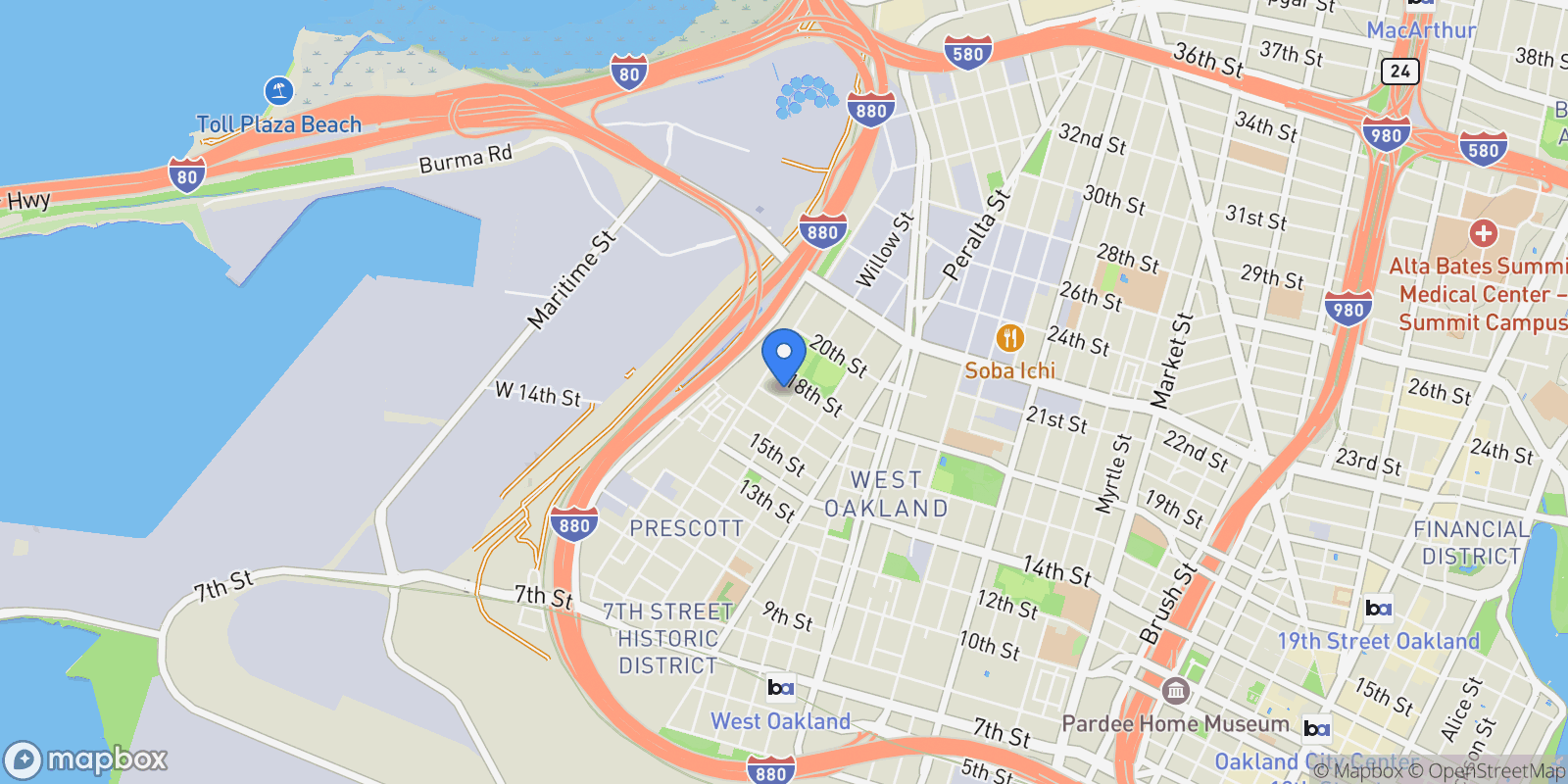 Map showing 1778 Railway Circle , Oakland, CA 94607, Oakland, California, United States.