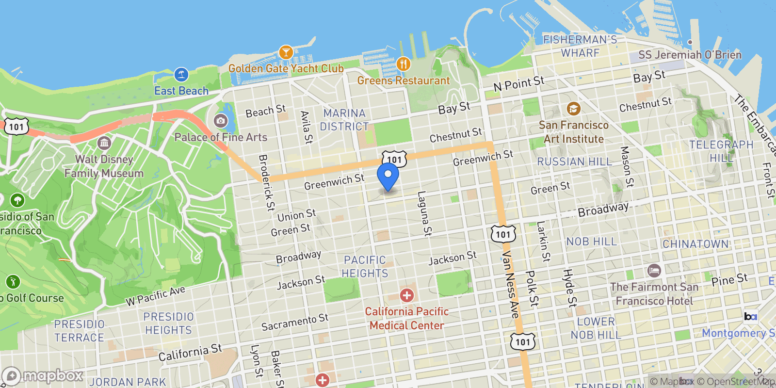 Map showing 2930-2932 Webster Street , San Francisco, CA 94123, San Francisco, California, United States.