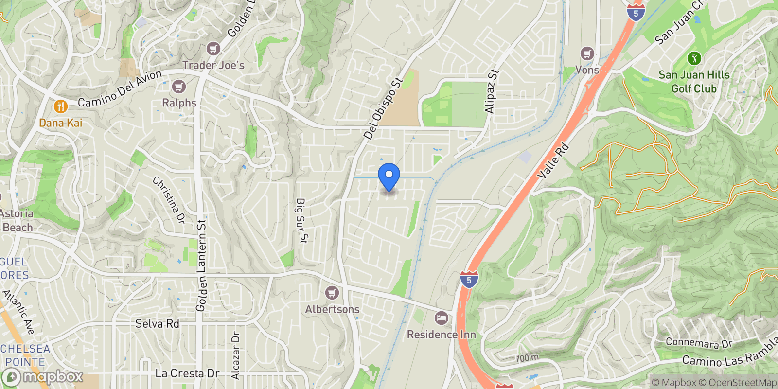 Map showing 33096 Halfmoon Court, San Juan Capistrano, California, United States.