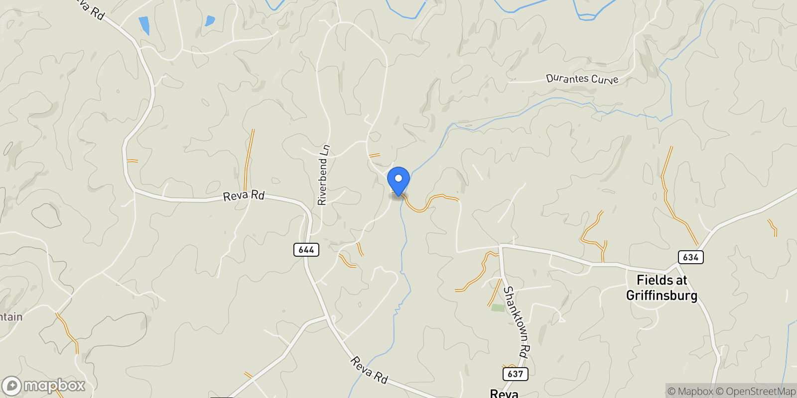 Map showing 12 AC LOT Kovi Ridge Trail, Reva, VA 22735, Reva, Virginia, United States.