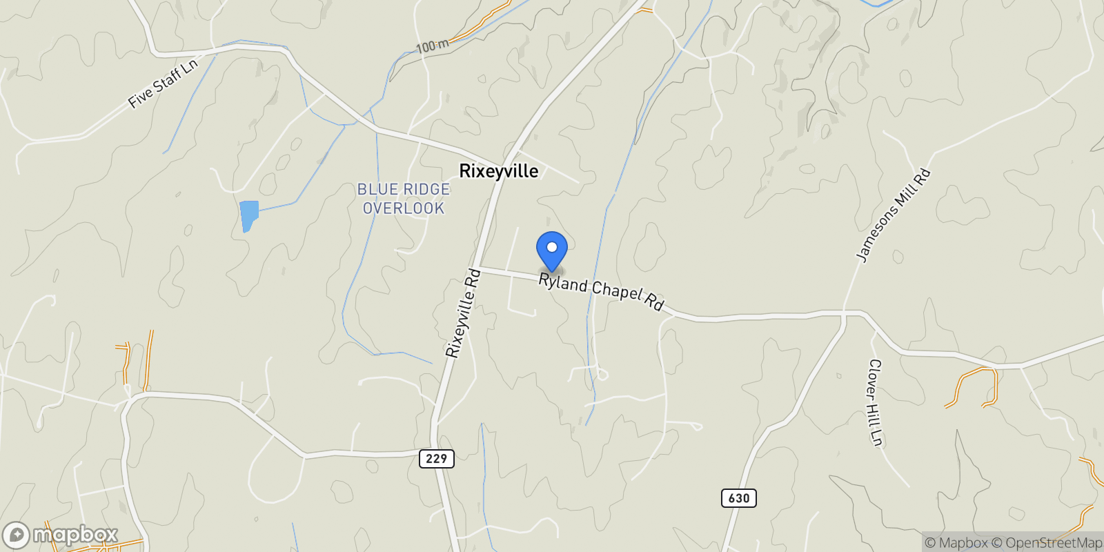 Map showing LOT 6 Ryland Chapel Road, Rixeyville, VA 22737, Rixeyville, Virginia, United States.