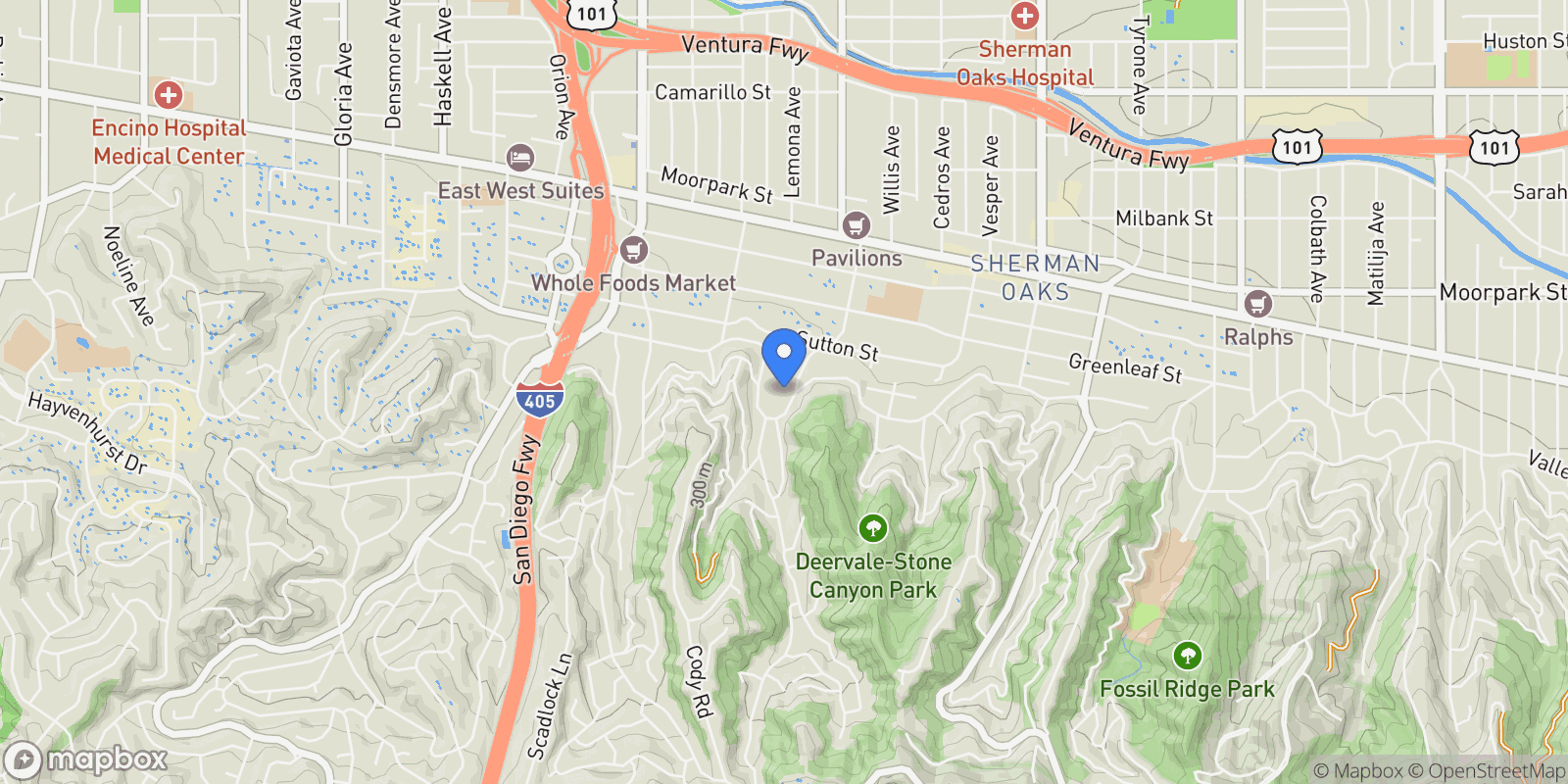 Map showing 14903 Valley Vista Boulevard, Shermanoaks, CA 91403, Los Angeles, California, United States.