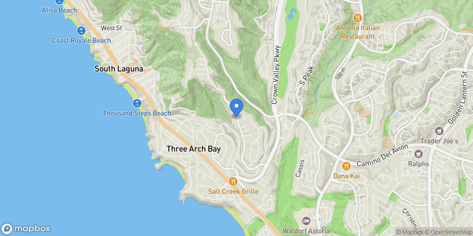 Map showing 32201 Sea Island Drive, Dana Point, California, United States.