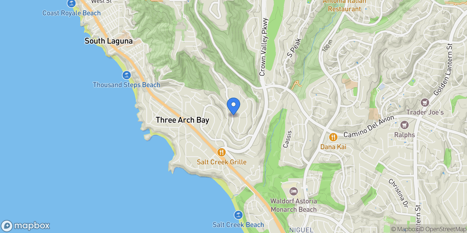 Map showing 32532 Sea Island Drive, Dana Point, California, United States.