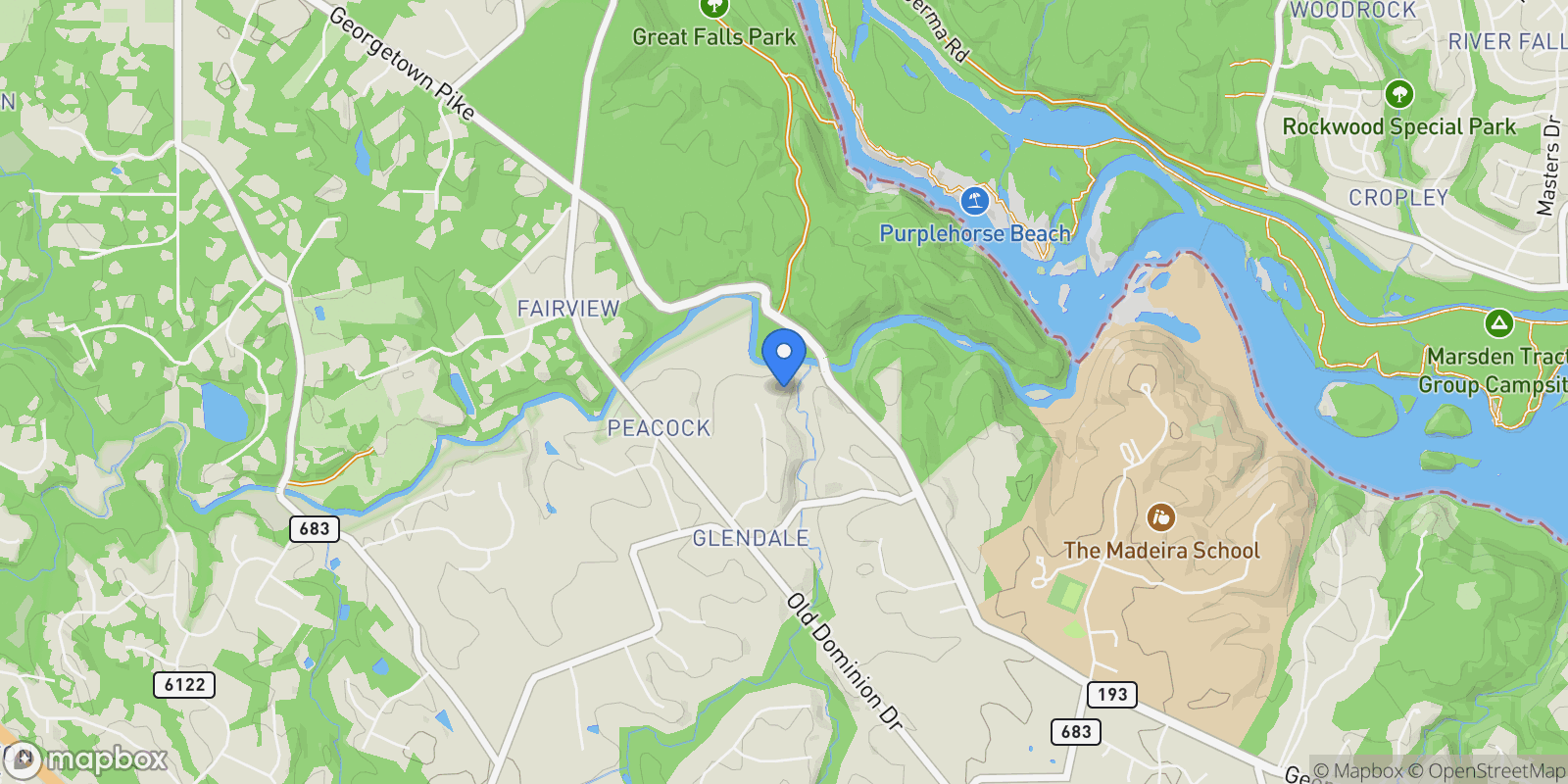 Map showing 891 CHINQUAPIN RD, McLean, Virginia, United States.