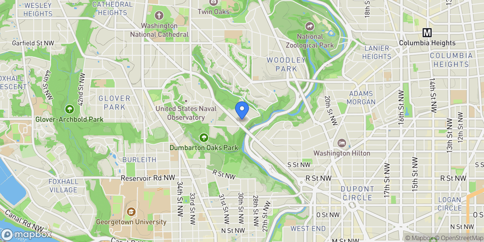 Map showing 2941 MASSACHUSETTS AVE NW, Washington, District of Columbia, United States.