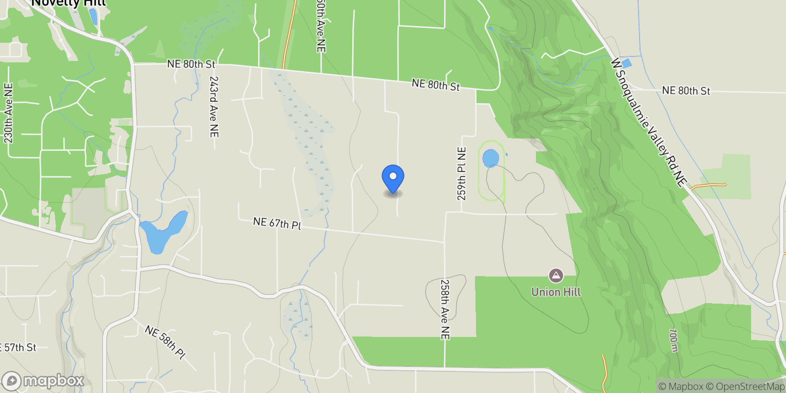 Map showing 7107 254th Avenue NE, Carnation, Washington, United States.