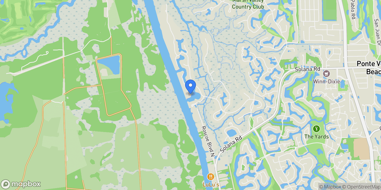 Map showing 116 ANNAPOLIS Lane, Ponte Vedra Beach, Florida, United States.