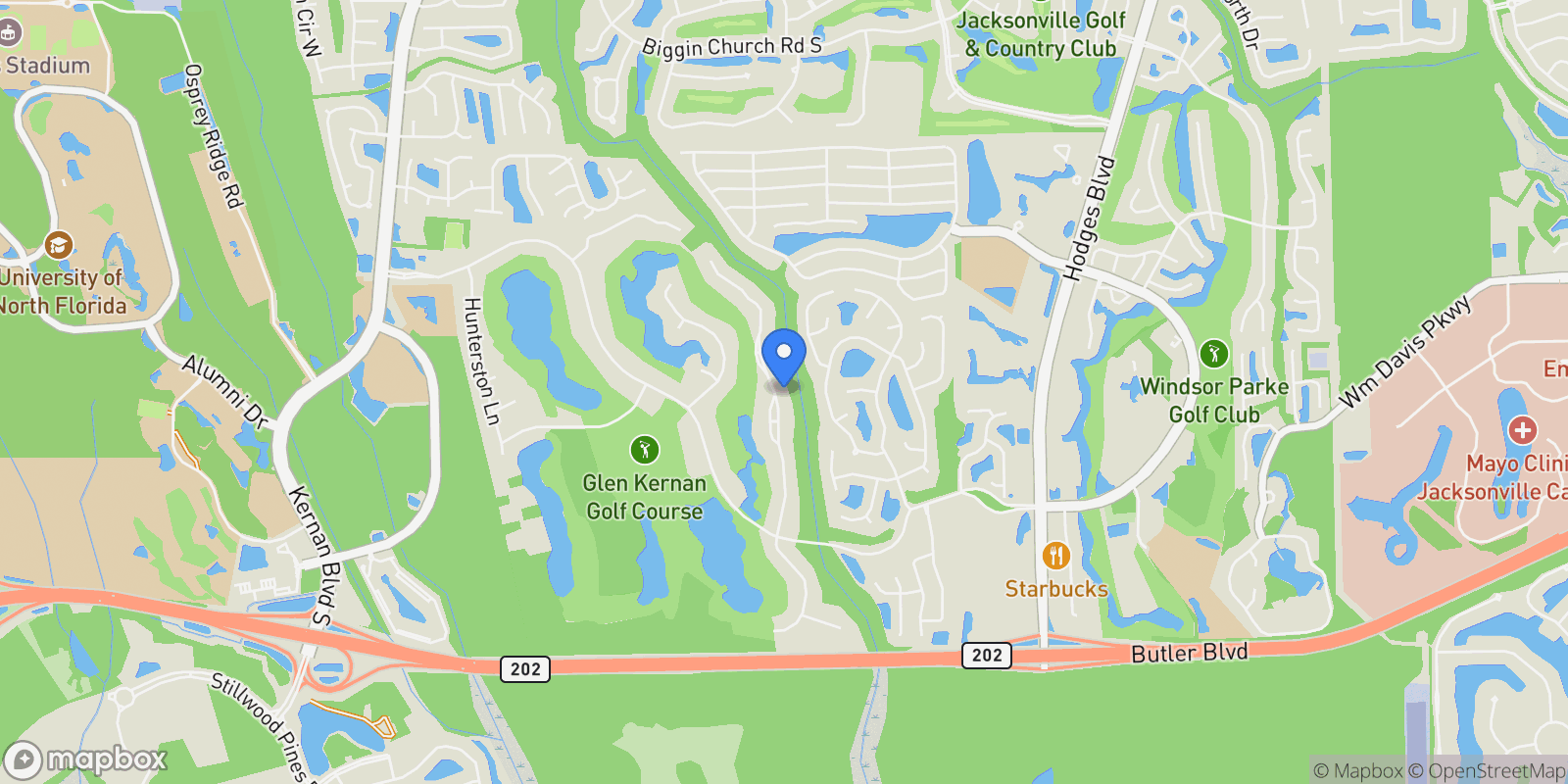 Map showing 4515 SWILCAN BRIDGE Lane N, Jacksonville, Florida, United States.