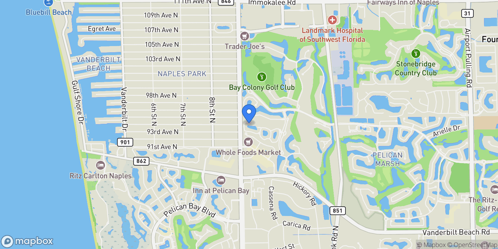 Map showing 1319 Egrets Landing , 204, Naples, FL 34108, Naples, Florida, United States.