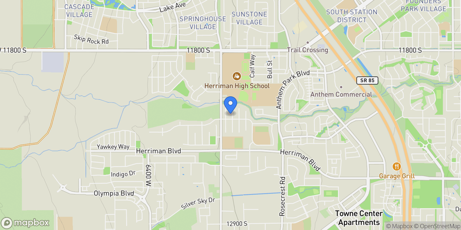 Map showing 12198 S JUNIPER FLAT CV 310, Herriman, Utah, United States.