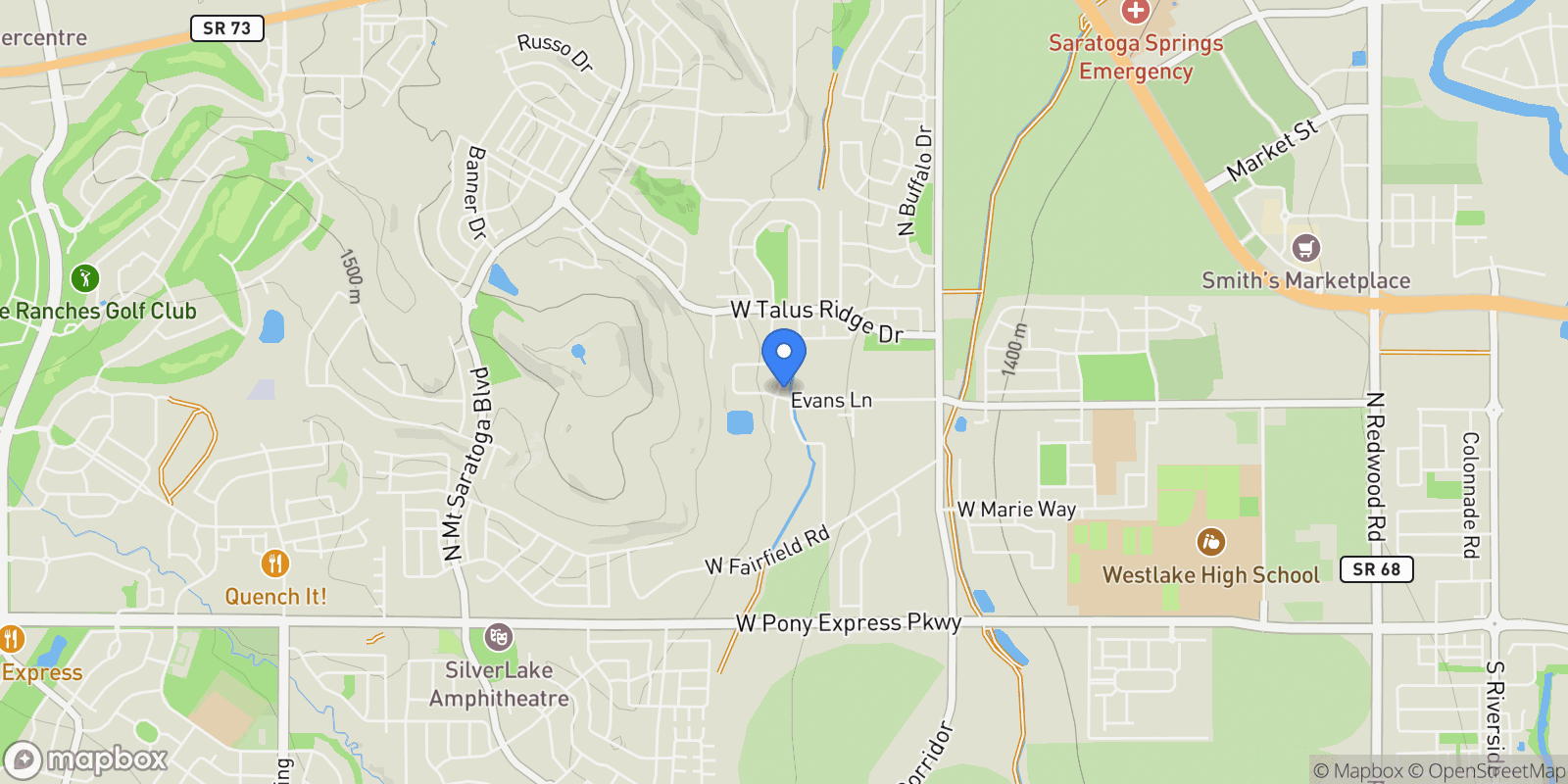 Map showing 438 N PINNACLE LN 1, Saratoga Springs, Utah, United States.