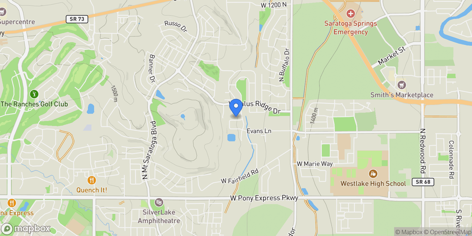 Map showing 1142 W GOSSAMER LN 9, Saratoga Springs, Utah, United States.
