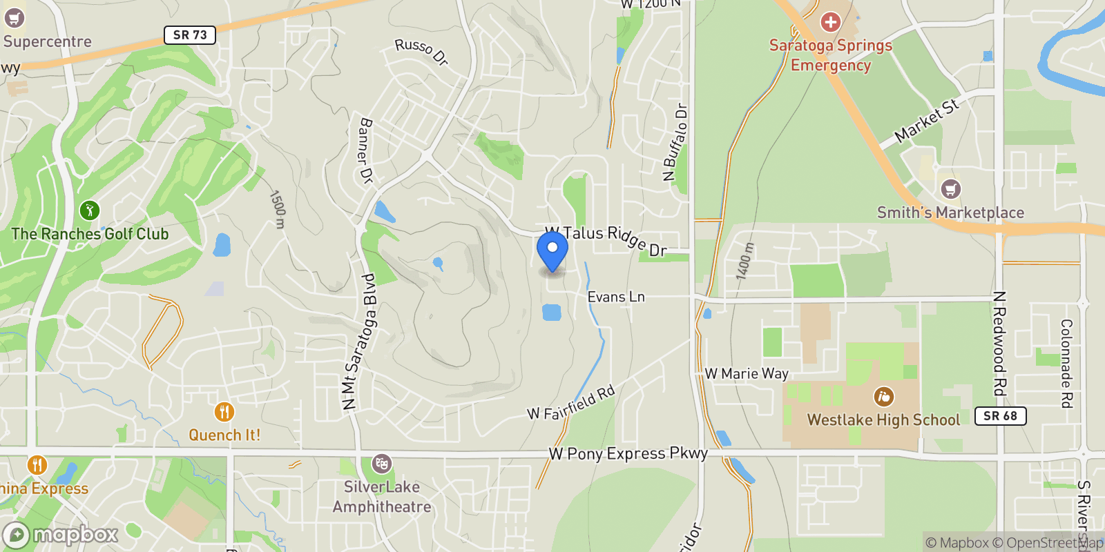Map showing 1167 W GOSSAMER LN 19, Saratoga Springs, Utah, United States.