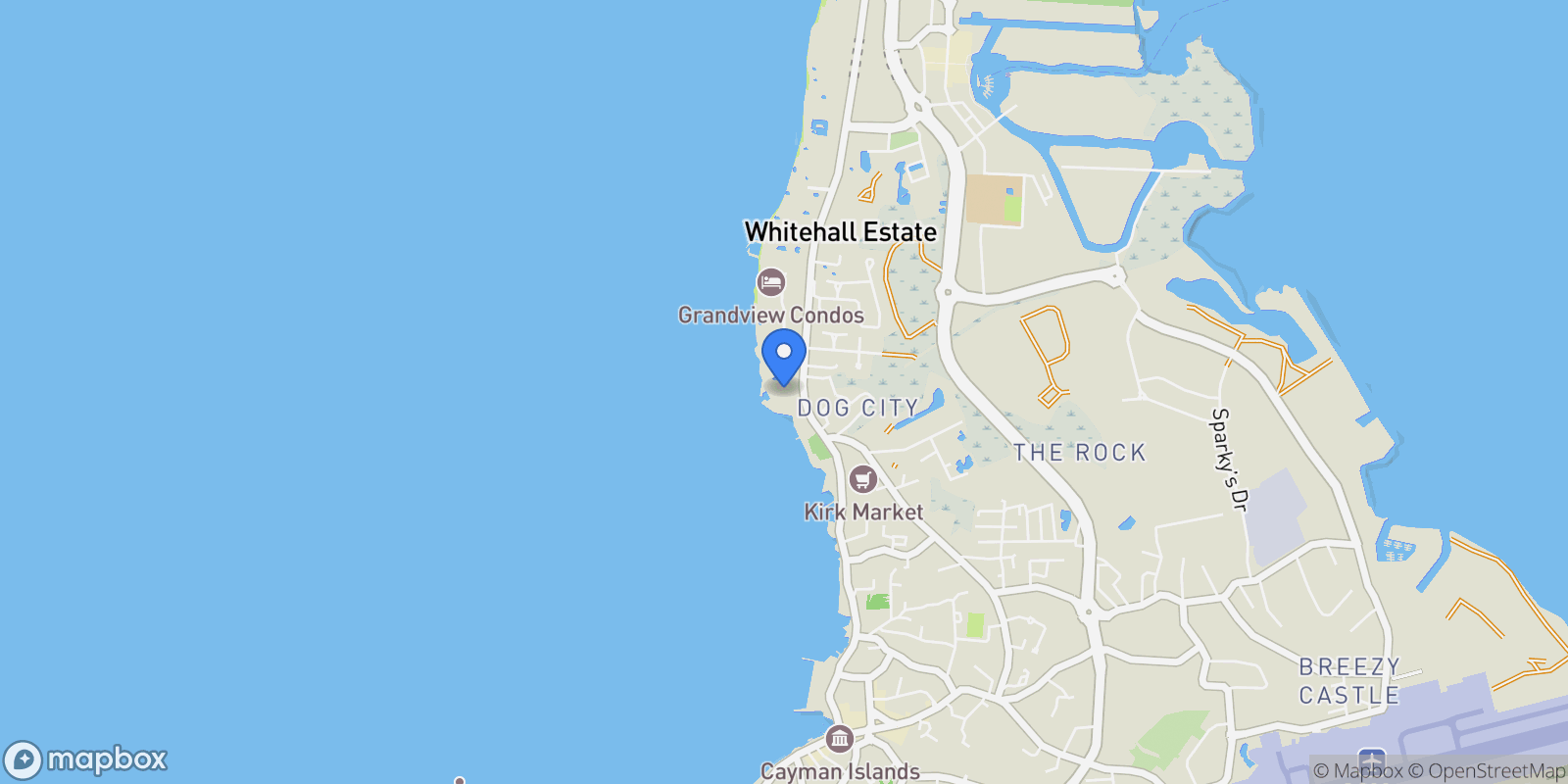 Map showing George Town, George Town, George Town, Cayman Islands.