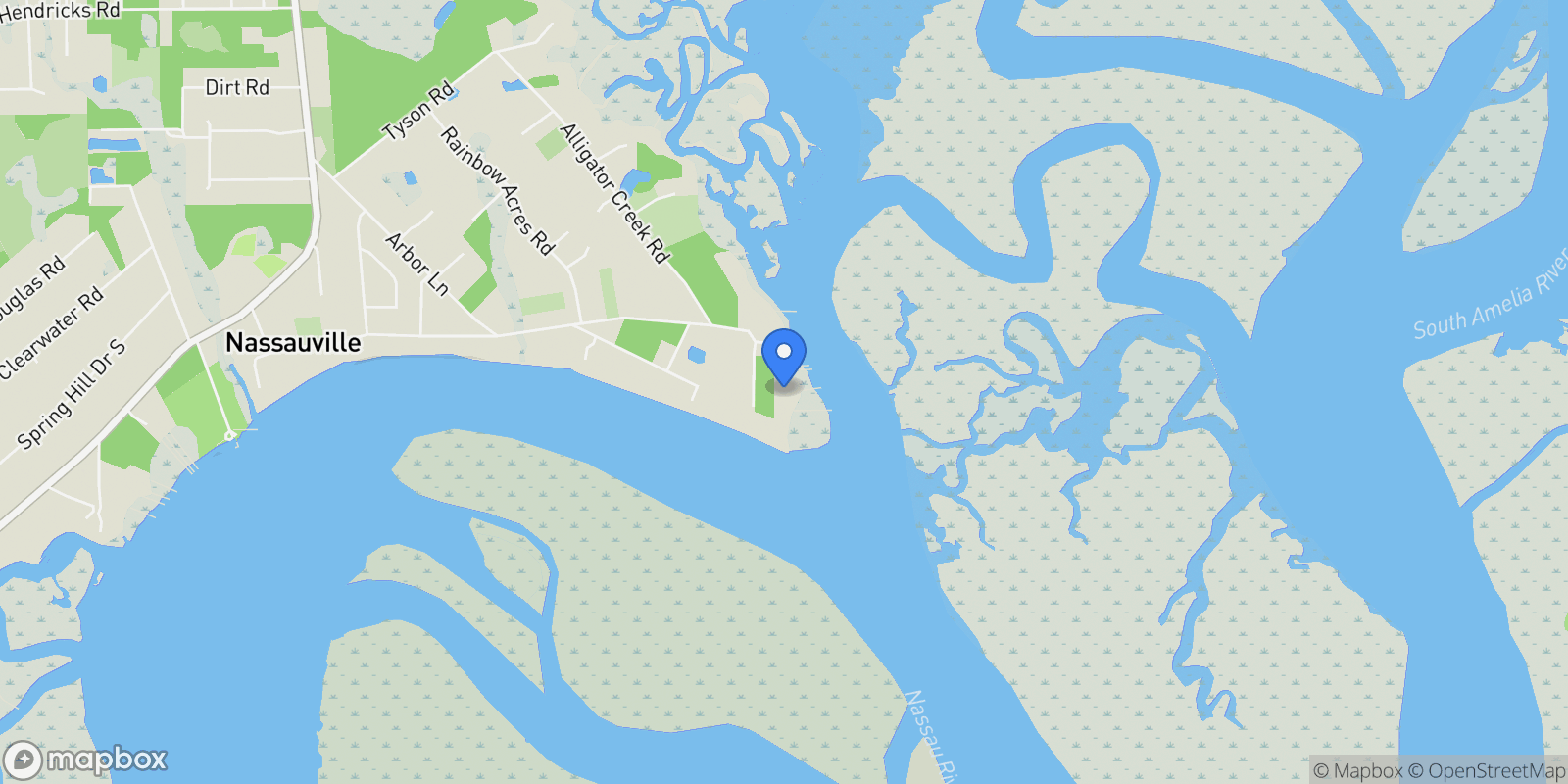 Map showing 95045 SHURWALL Lane, Fernandina Beach, Florida, United States.