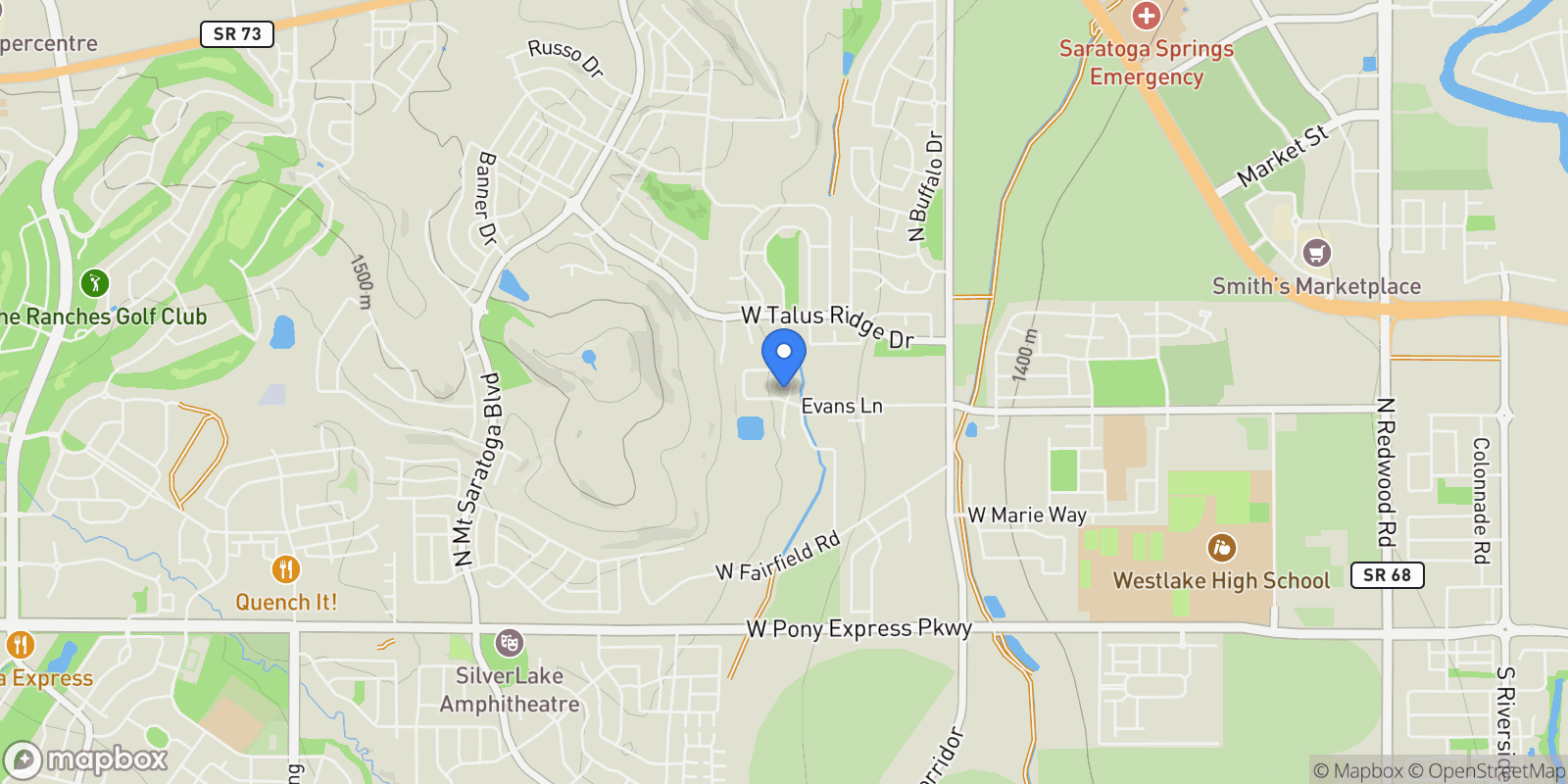 Map showing 447 N PINNACLE LN 25, Saratoga Springs, Utah, United States.
