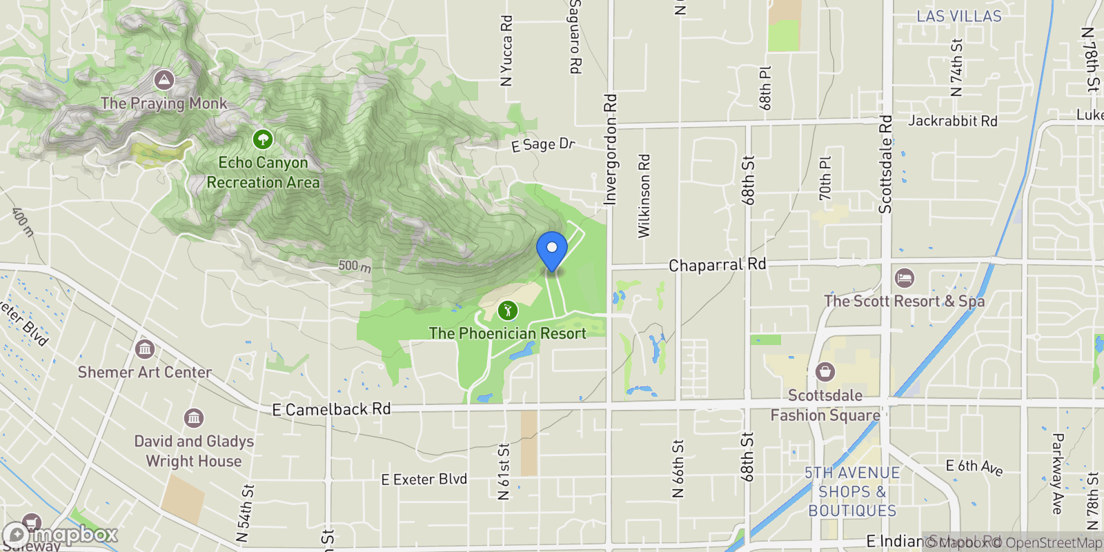 Map showing 4938 N Ascent Drive , Scottsdale, AZ 85251, Paradise Valley, Arizona, United States.