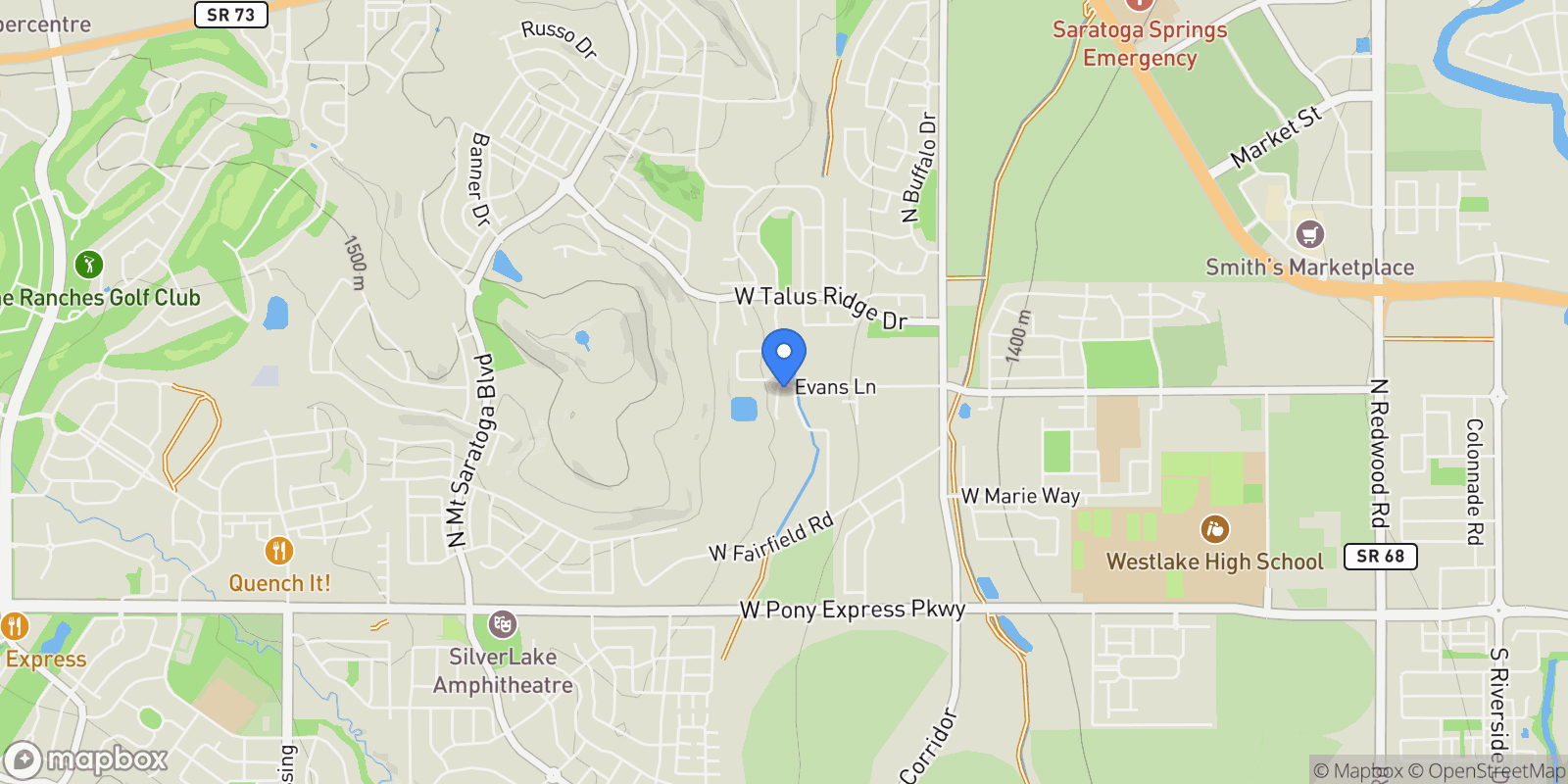 Map showing 418 N PINNACLE CT 44, Saratoga Springs, Utah, United States.