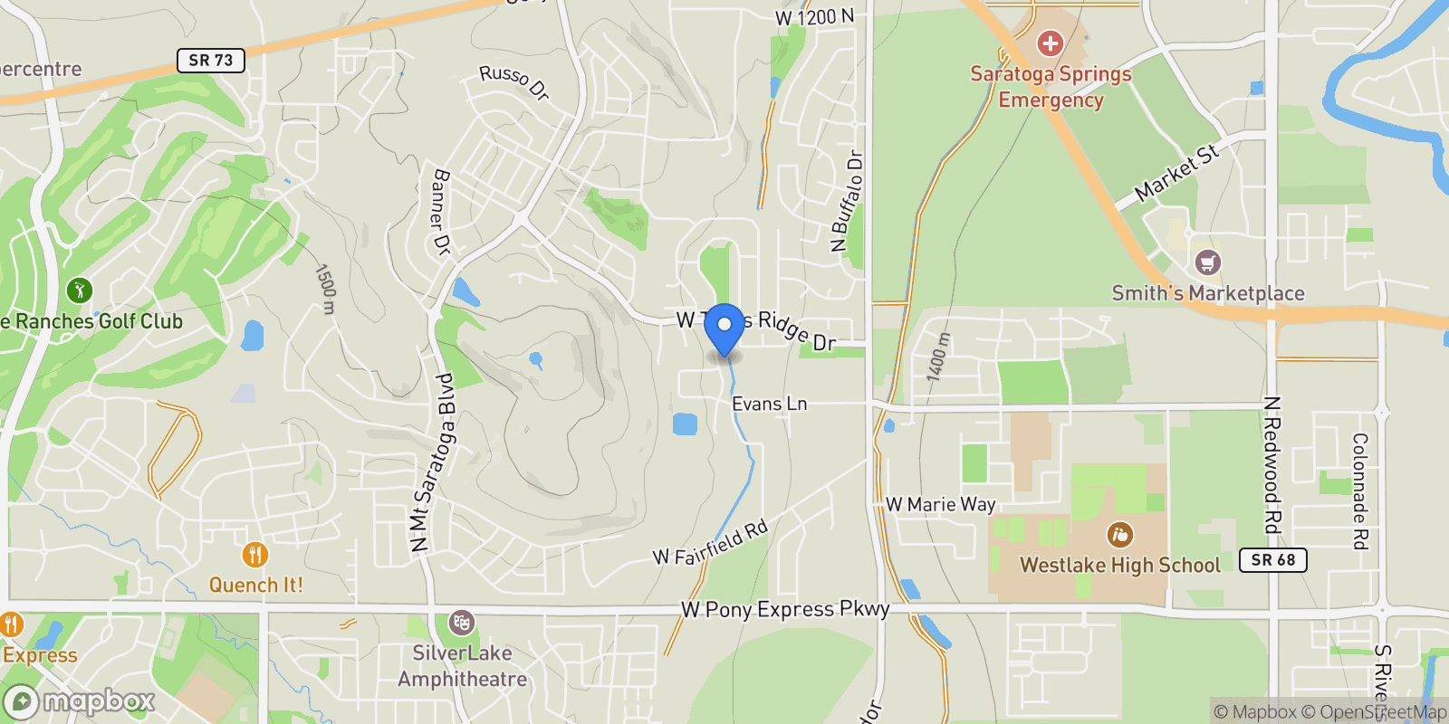 Map showing 492 N PINNACLE LN 6, Saratoga Springs, Utah, United States.