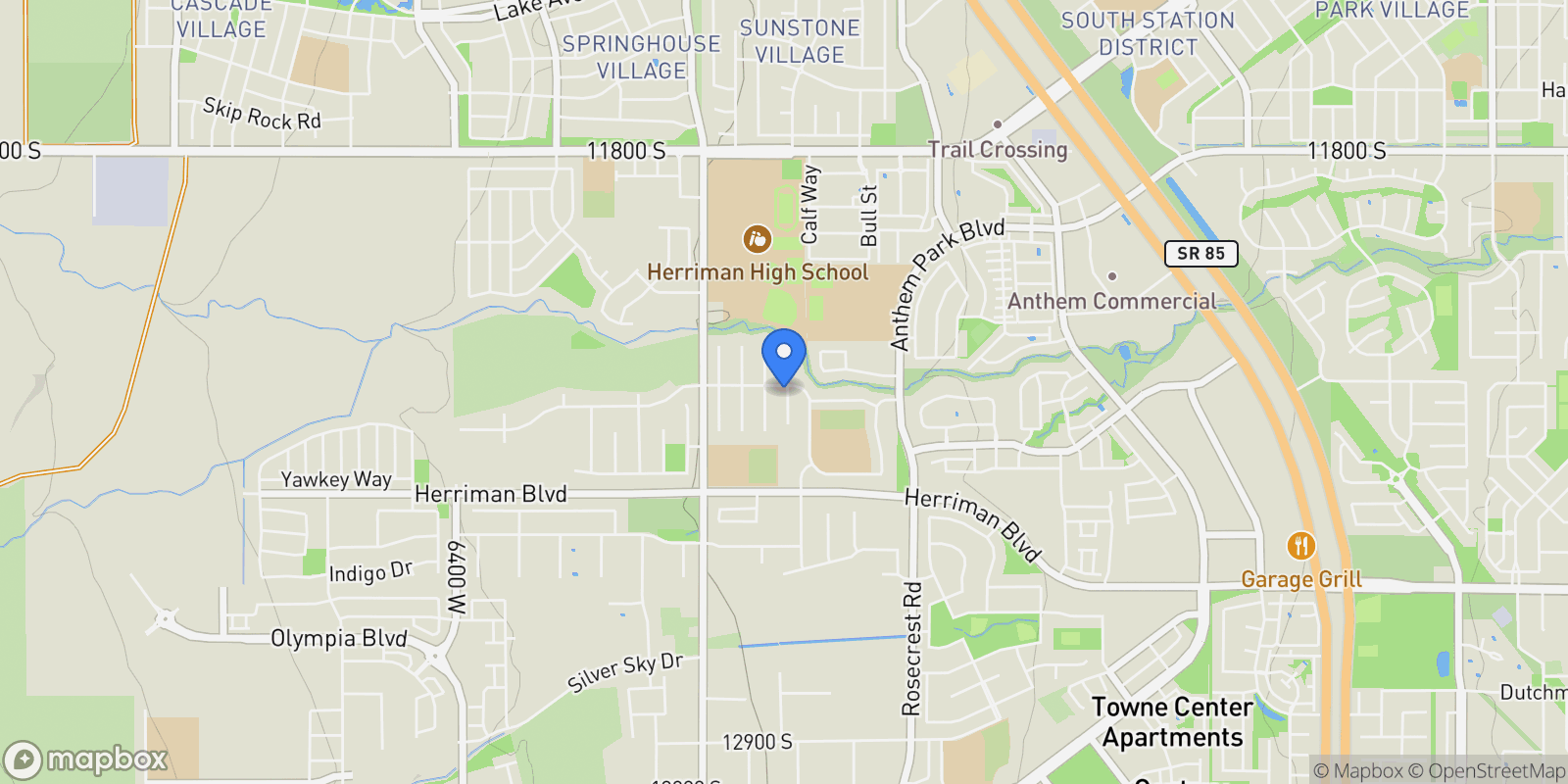 Map showing 12236 S TUFF CANYON CV 812, Herriman, Utah, United States.