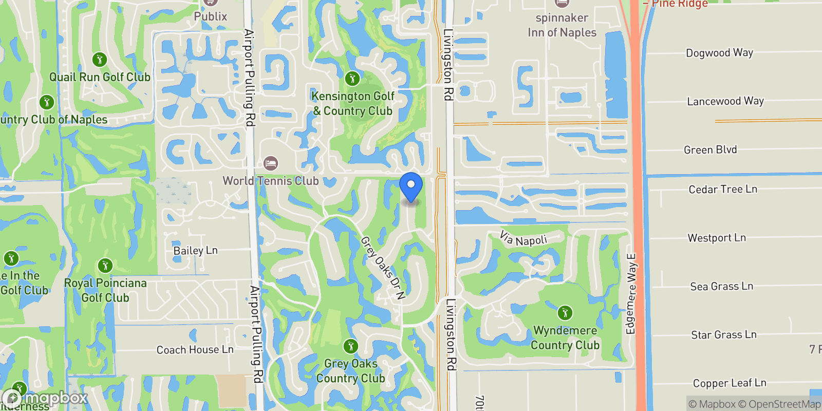 Map showing 2944 Bellflower Lane, Naples, FL 34105, Naples, Florida, United States.
