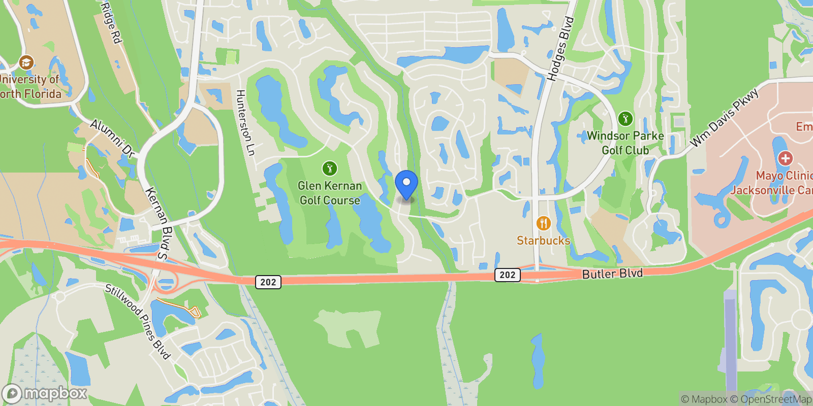 Map showing 4583 SWILCAN BRIDGE Lane N, Jacksonville, Florida, United States.