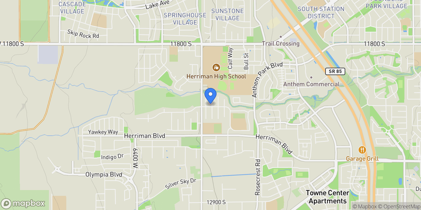 Map showing 12212 S JUNIPER FLAT CV 311, Herriman, Utah, United States.