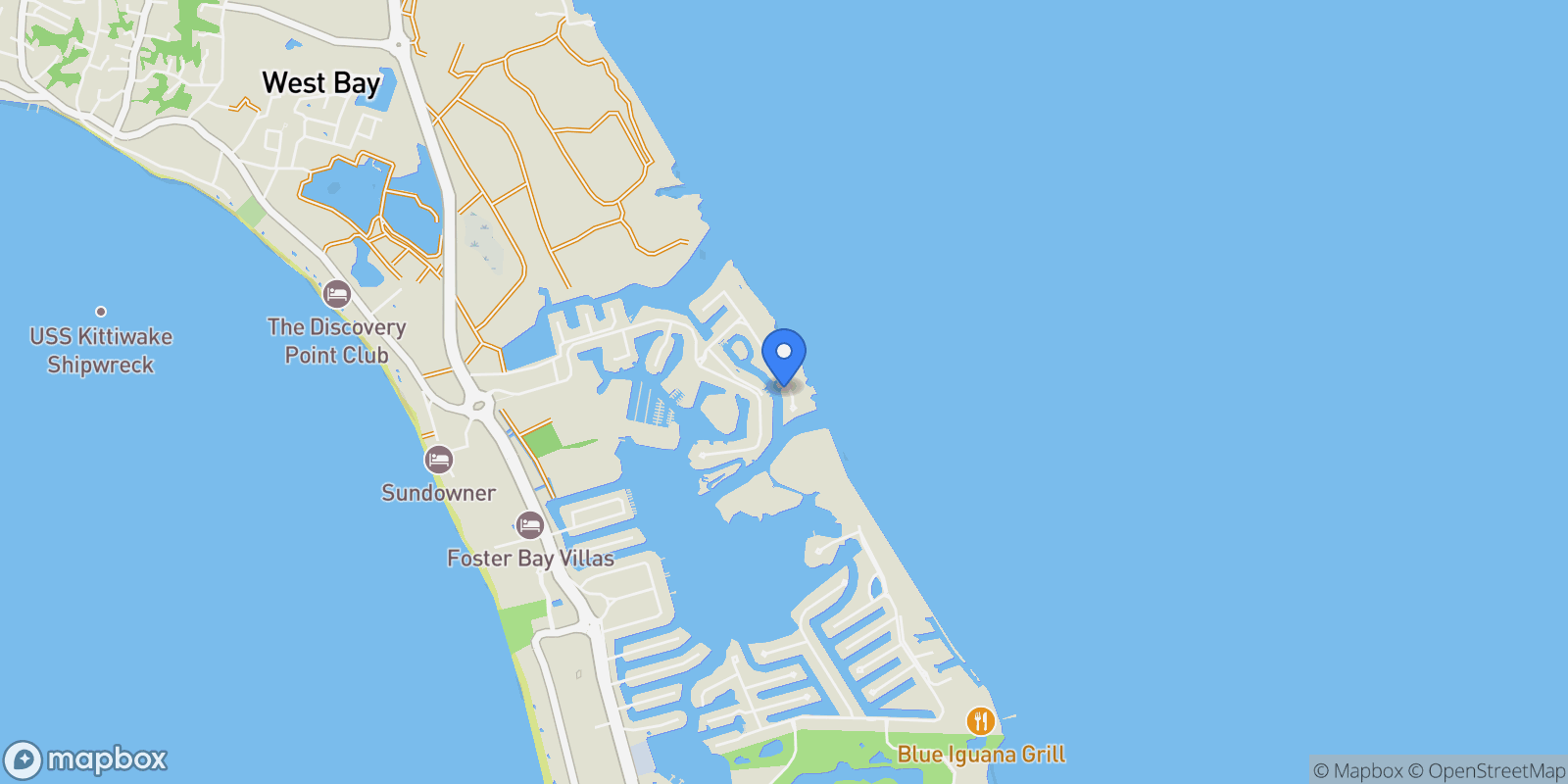Map showing Seven Mile Corridor, West Bay, West Bay, Cayman Islands.