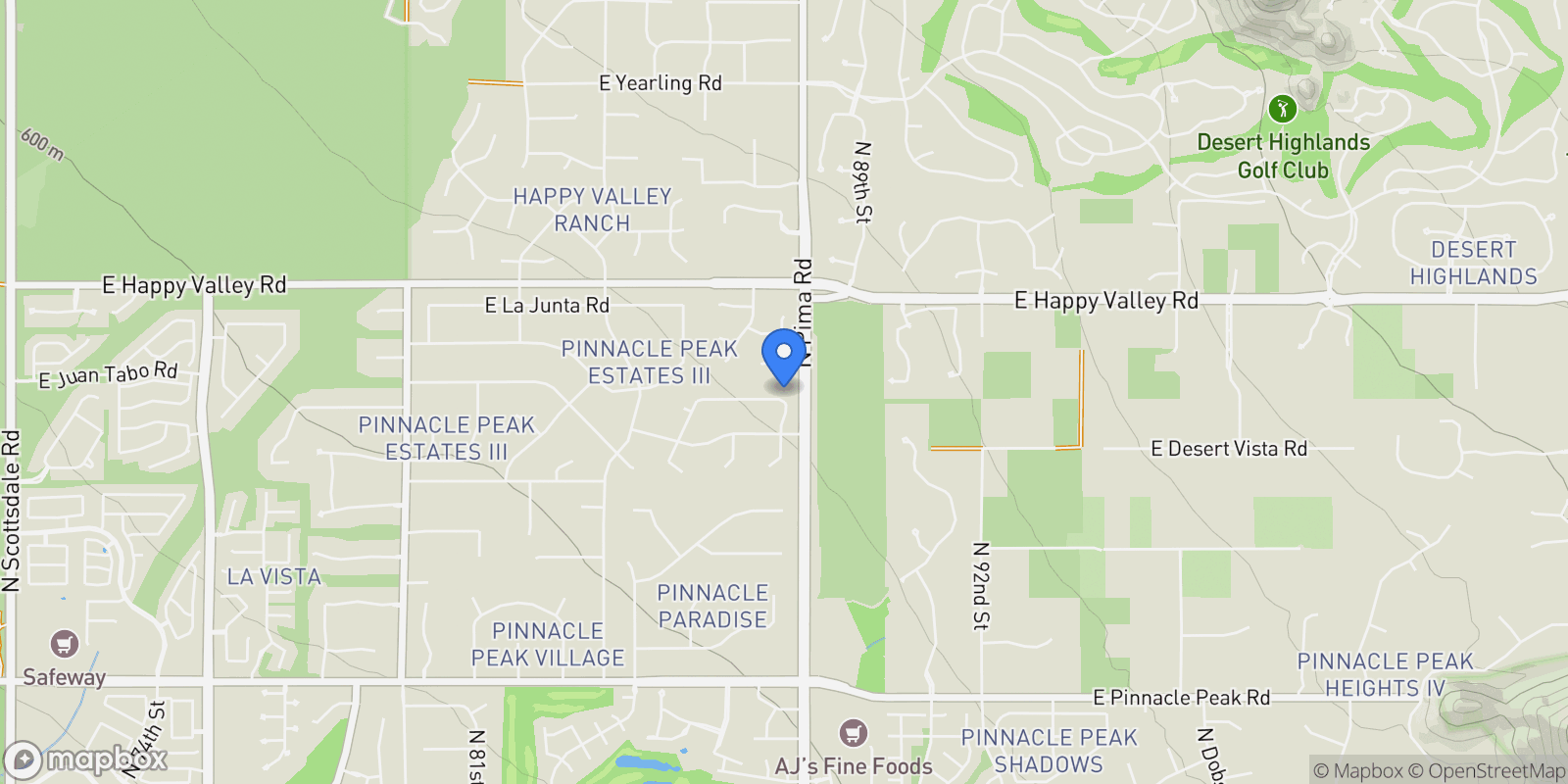 Map showing 8626 E Santa Catalina Drive , Scottsdale, AZ 85255, Scottsdale, Arizona, United States.