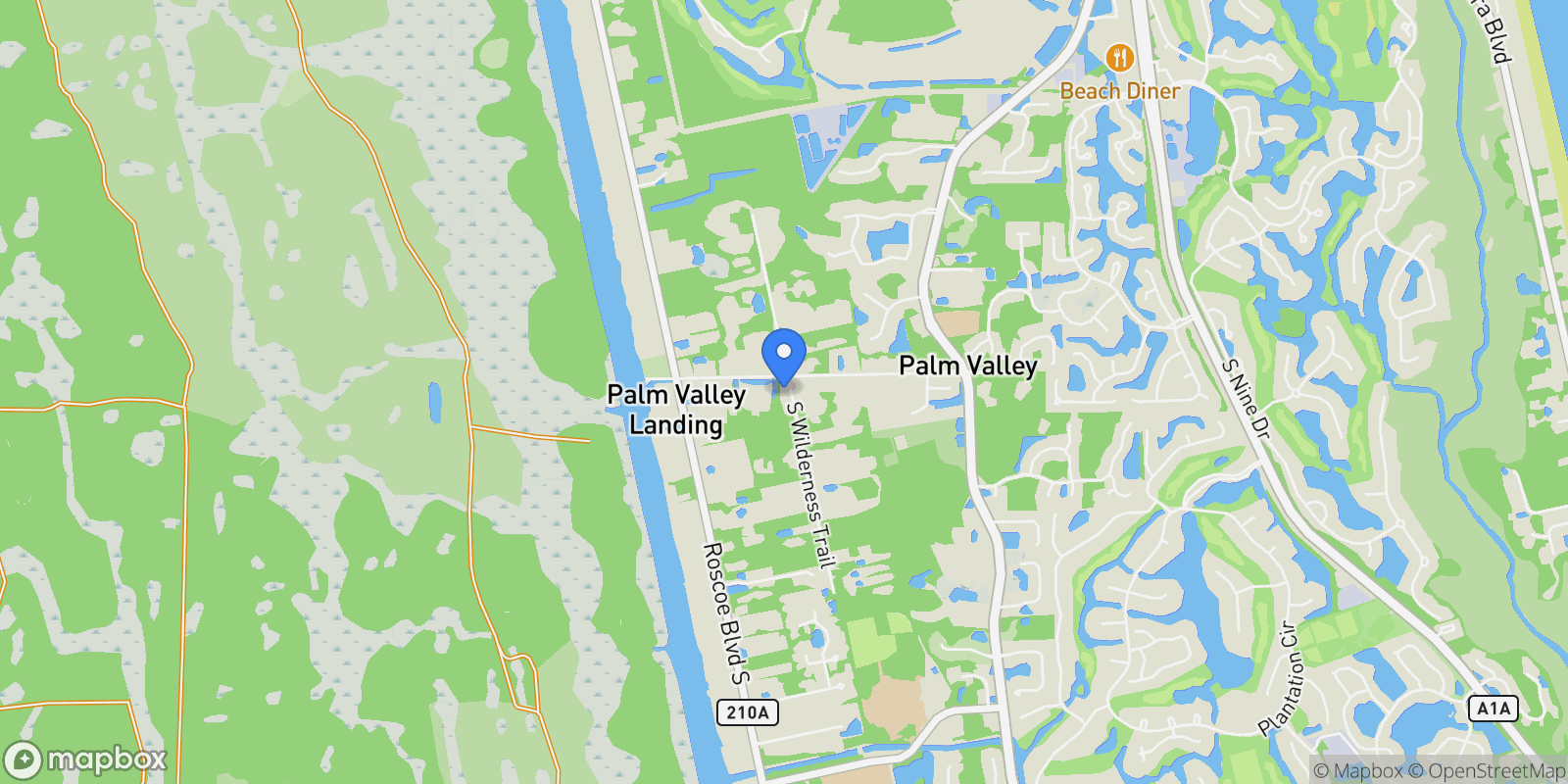 Map showing 110 S WILDERNESS Trail, Ponte Vedra Beach, Florida, United States.