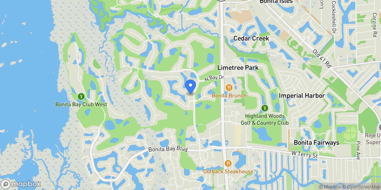 Map showing 3733 Woodlake Drive, Bonita Springs, FL 34134, Bonita Springs, Florida, United States.