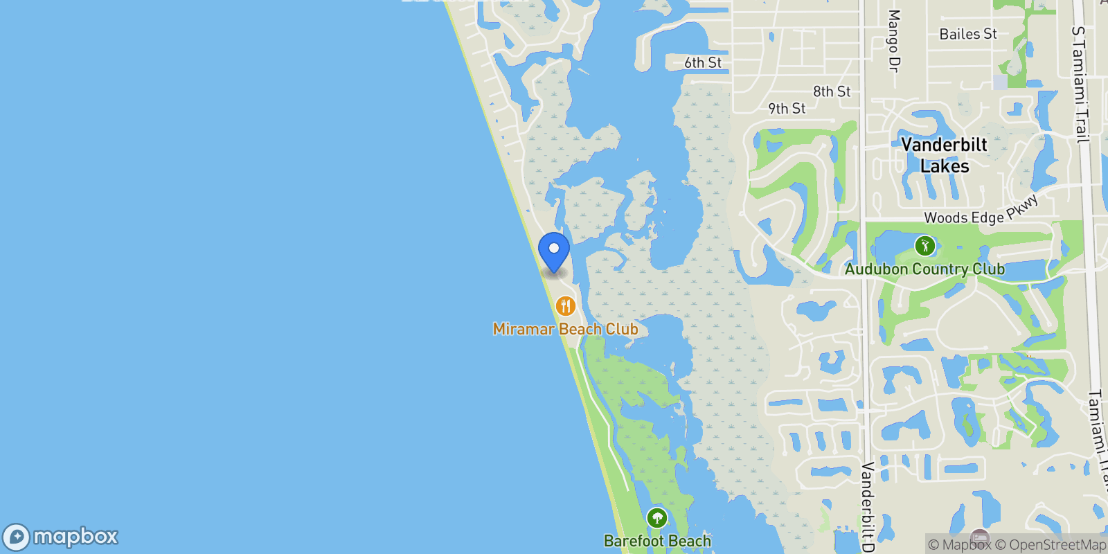 Map showing 267 Barefoot Beach Blvd Unit 506, Bonita Springs, FL 34134, Bonita Springs, Florida, United States.