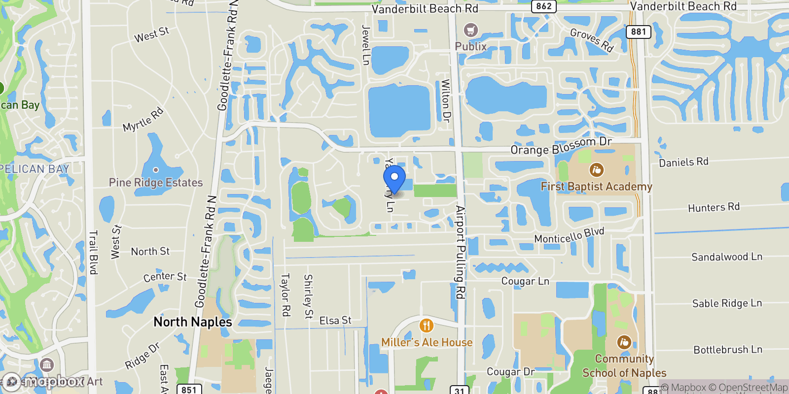 Map showing 2309 Anthony Court, Naples, FL 34109, Naples, Florida, United States.