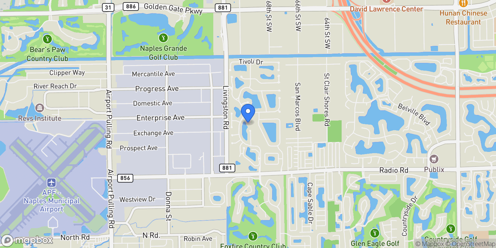 Map showing 719 Teton Court, Naples, FL 34104, Naples, Florida, United States.