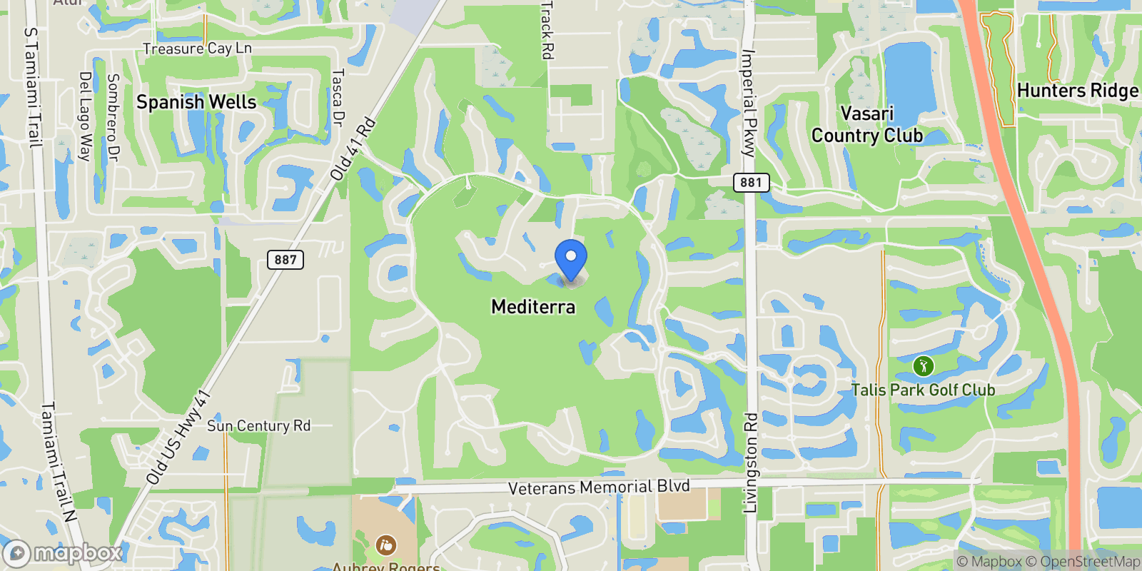Map showing 16945 Sud Cortile Court, Naples, FL 34110, Bonita Springs, Florida, United States.