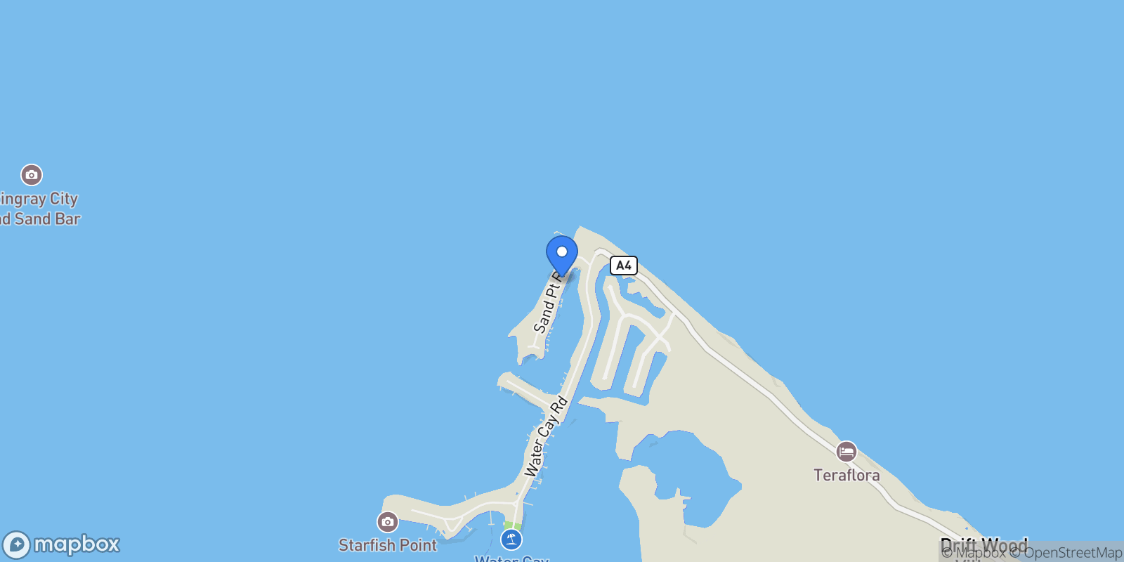 Map showing Rum Point, Rum Point, North Side, Cayman Islands.