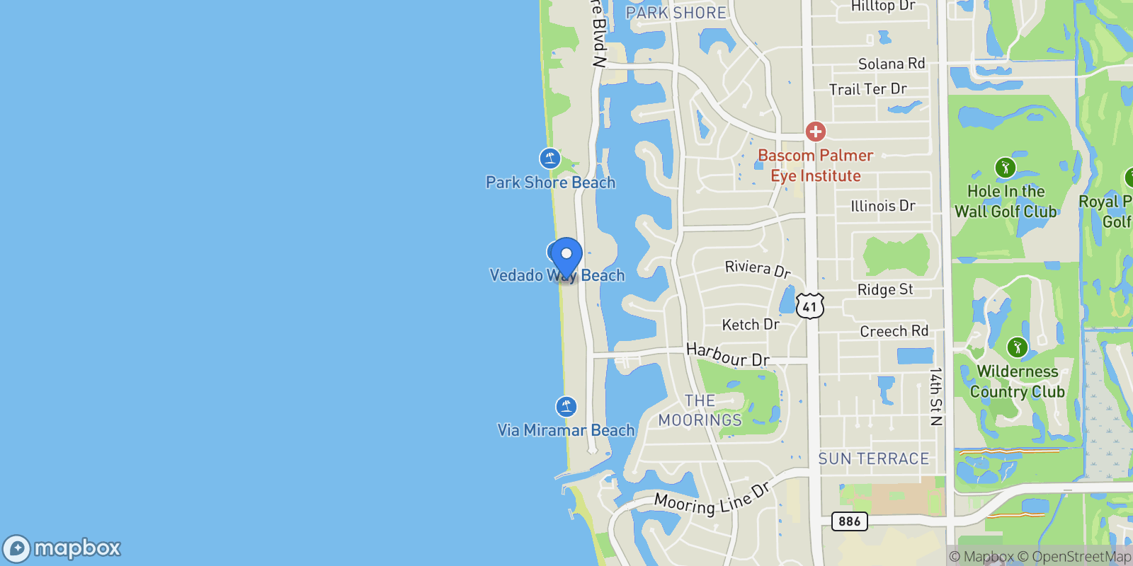 Map showing 3333 Gulf Shore Boulevard N , 4, Naples, FL 34103, Naples, Florida, United States.