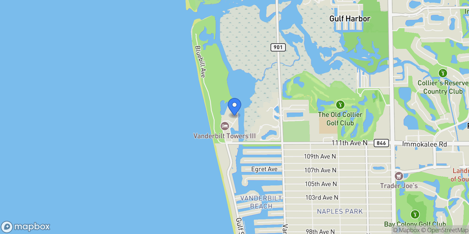 Map showing 21 Bluebill Avenue , 904B, Naples, FL 34108, Naples, Florida, United States.